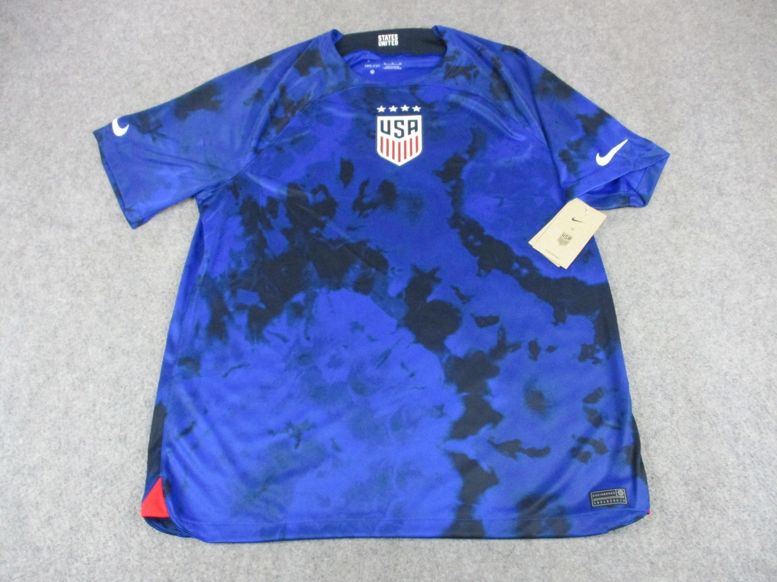 USMNT Soccer Jersey Mens Extra Large Blue Nike USA National Team Authentic Camo