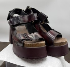 Ellie Miista Brown Leather Heeled Sandals Italy Sz 36 Euro (US Size 6)