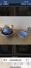 Set brocca vintage stile maiolica italiana spugna dipinta a mano toscana