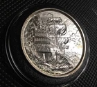 2oz. Silver Round - No Prey, No Pay - PIRATE SHIP on HIGH SEAS w/ SKULL REVERSE