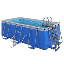 Outsunny Rectangle Above Ground Swimming Pool with Pump and Ladder