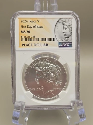 2024 Peace Silver Dollar $1 NGC MS 70 First Day Of Issue