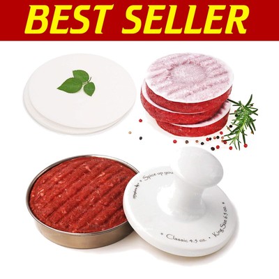 Professional Quality 5-Inch Burger Mold Ring - Heavy-Duty Stainless Steel Press