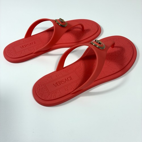 Versace Medusa Flip Flop Sandalen koralle gold Gr. 36 NEU Medusa Gomma Greek Key - Bild 12 von 21