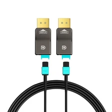 8K Detachable Full Fiber Optic Armored DisplayPort Cable 1.4 100FT, 32.4 Gbps...