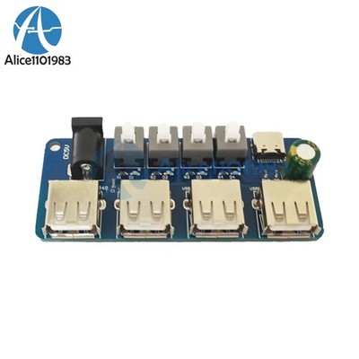 5V Power Supply 4 Channel USB Distribution Board Expansion Module Button Control