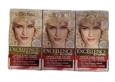 L'Oréal Excellence Créme Permanent Hair Color 10 Lightest Ultimate Blonde 3 Box