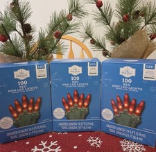 x3 Boxes - 100 Count Red LED Mini Lights by Holiday Time Christmas - Lot of 3