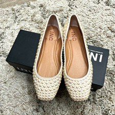 I.N.C. International Concepts Women s Ivory Pearl Pointed Toe Slip-On Flats 7.5