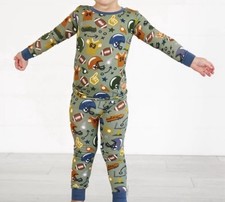 Little Sleepies Touchdown Time Long Sleeve Two Piece Bamboo Pajama Set 3T