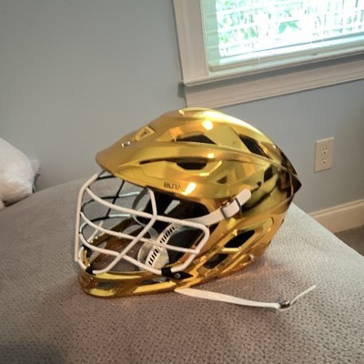 Brand New Never Worn Chrome Gold Warrior Burn Lacrosse Helmet With Chinstrap