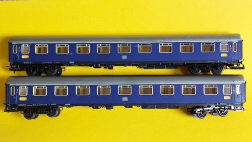 2 x Fleischman H0 Personenwagen Abteilwagen 1. Kl. DB blau-silber A4 ümg-4941 | Zustand: Gebraucht
