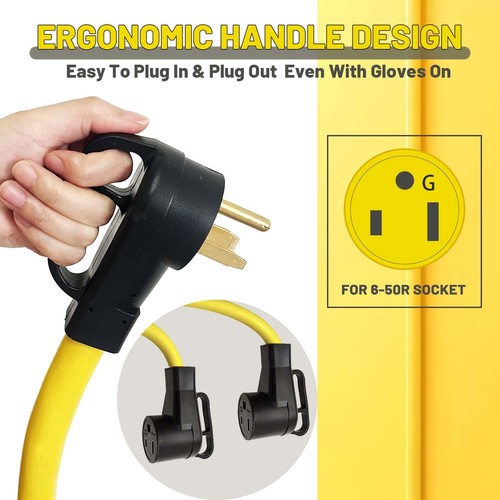 50 Amp Welder Splitter, Industrial Male Plug NEMA 6-50P to (2) 6-50R Female C... - Picture 4 of 7