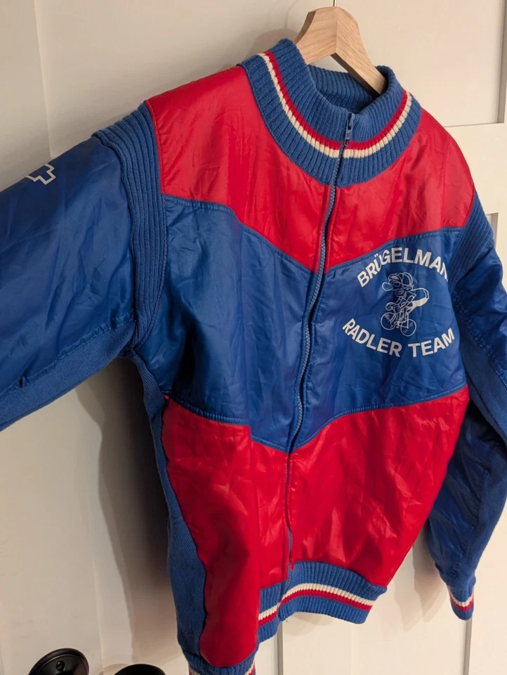 Vintage Cycling Wool Jacket L Zip Retro Biking Jersey Brugelmanns Radler USA 70s - Image 3 of 4