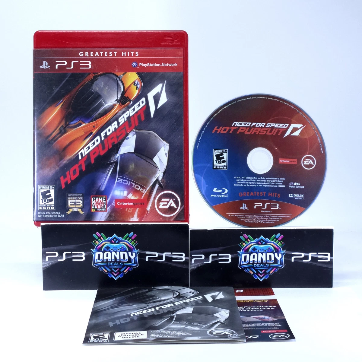 Jeu PS3 Need For Speed Hot Pursuit - Version Platinum Complète En Français - Bon état