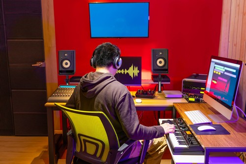 Paar Tisch Klemme Ständer Halter Studio Monitor Lautsprecher DJ Boxen Schwarz - Bild 2 von 9