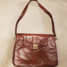 Vintage Etienne Aigner Women's Hand Made Burgundy Leather Shoulder Purse