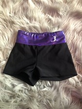 Danskin toddler girls black and purple dance shorts, size 3