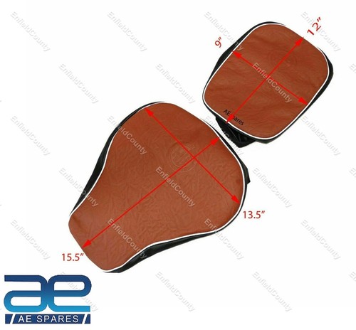Embossed Front & Rear Leatherette Seat Cover For Royal Enfield Classic Bikes - Picture 5 of 13