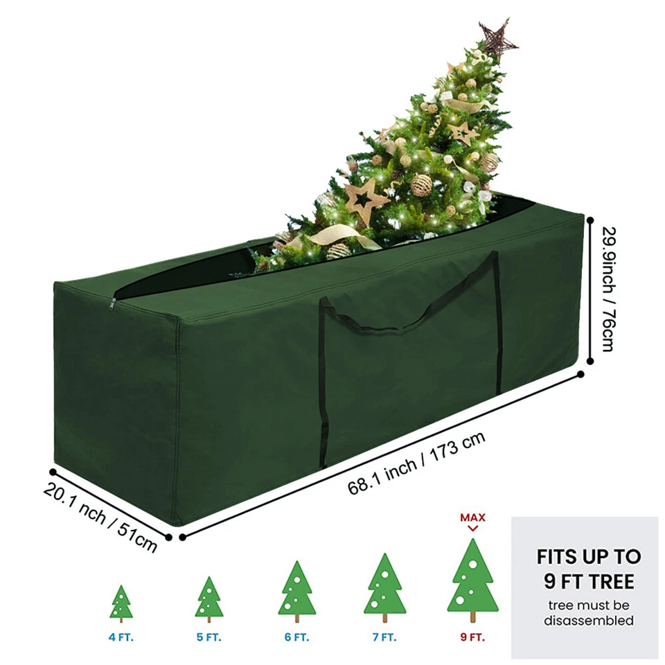 Christmas Tree Storage Bag Xmas Box Container Carry Large Heavy Duty Up To 9ft - Image 2 of 4