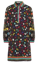 Alice + Olivia Lalita Floral-print Crepe De Chine Chiffon Mini Dress Sz Small