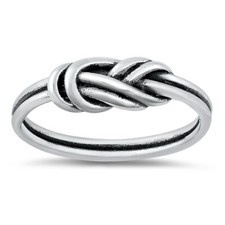 Oxidized Rope Knot Twist Stackable Ring .925 Sterling Silver Band Sizes 4-10 NEW