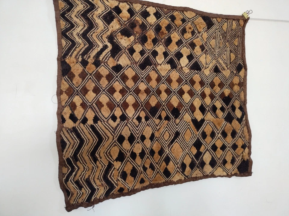 Tela de rafia textil tradicional africana tribal congo vintage Cuba artículo893 Foto 4 de 4