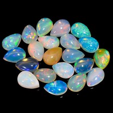 Natural Welo Fire Ethiopian Opal Pear Cabochon Gemstone 5 Ct. Lot 10X7 mm GO-12