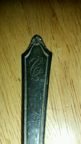 Antique Vtg Sterling Silver Big 8 1/2" Dinner Spoon mono C 55 gr 1.79 ozt - Picture 5 of 6