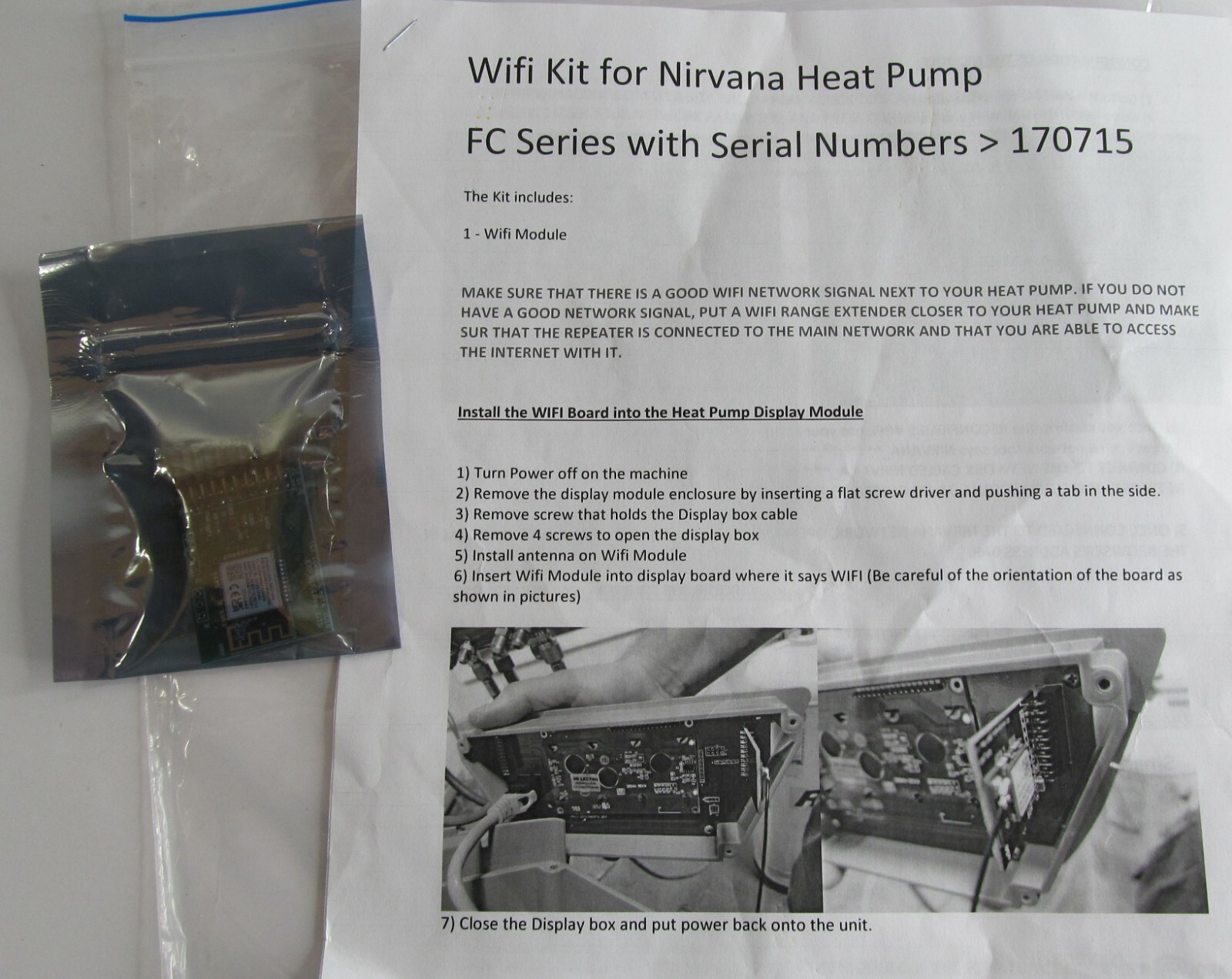 NEW WIFI KIT FOR NIRVANA SWIMMING POOL HEAT PUMP FC SERIES eBay