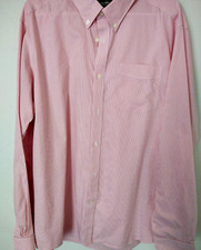 Eddie Bauer Mens Relaxed Fit Button Down Shirt XXL pinstripes wrinkle resistant