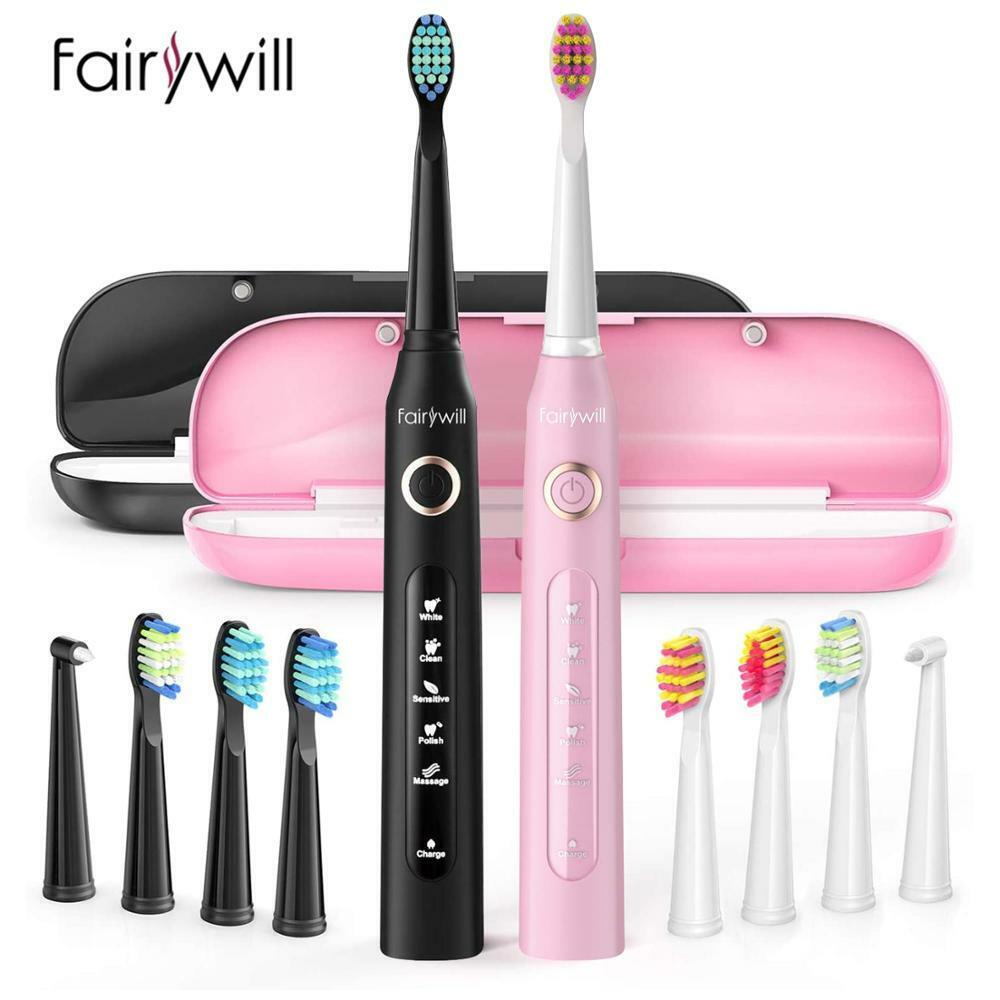 Fairywill Sonic Electric Toothbrush Powerful Cleaning USB Rechargeable Time Speciale prijs gemaakt in Japan
