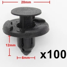 100pcs 8mm Fasteners Push-Type Bumper & Fender Liner Retainer Clips For Nissan