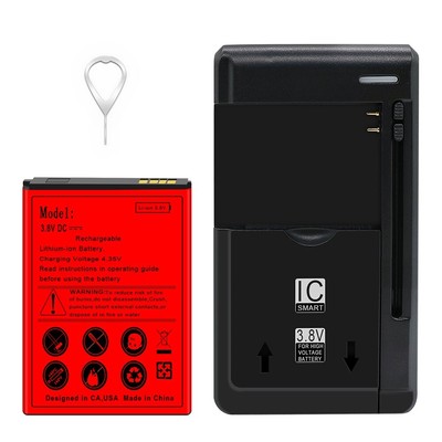 2200mAh Battery Charger & Pin for Tracfone Alcatel Onetouch Pop Star 2 A521L USA