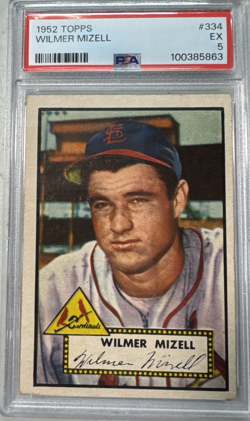 1952 Topps Wilmer Mizell # 334 PSA 5 EX