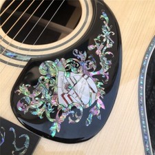 Custom Ebony 41 Inch Solid Spruce Acoustic Guitar Abalone Inlays Rosewood Body