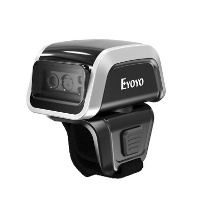 Eyoyo Wearable Finger Ring Barcode Scanner Wireless 2D QR Code Bar Code Reader