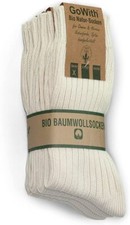 Natural Cotton Socks men & women, 4 pairs, pure undyed seamless organic soft top