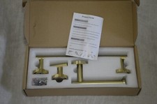 3-piece Boyel Bathroom Hardware Set Robe Toilet Paper Holder Towel Bar Gold