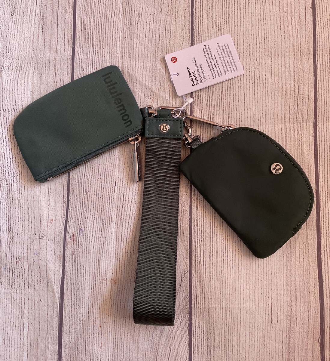 NWT Lululemon Dual Pouch Wristlet O/S DKFR/MEFO - Main Image