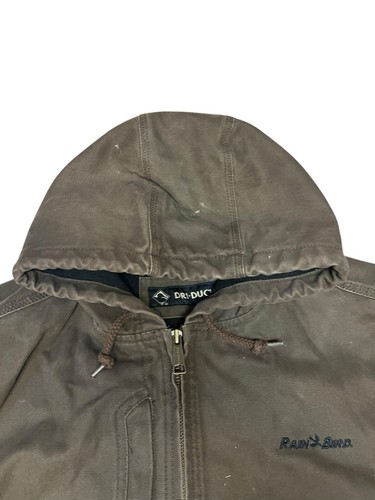 Dri Duck Jacket Mens XL Brown Duck Canvas Sherpa Lined Full Zip Workwear Chore - Picture 2 of 14