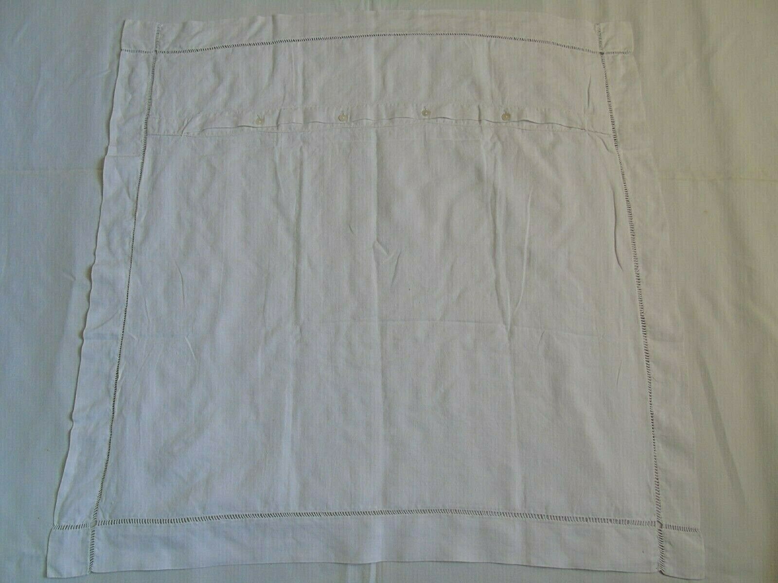 French vintage white cotton linen euro sham pillow case monogram "M G