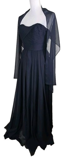 Angelina Faccenda Maxi Prom/Bridesmaid Dress Chiffon Ethereal Black Size 4. - 第 6/9 張圖片