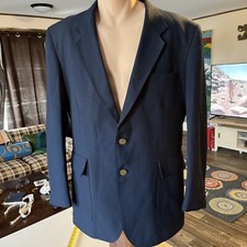 Vintage Levi  s Sta Prest Action Suit jacket Navy Blue  44R Made In USA  