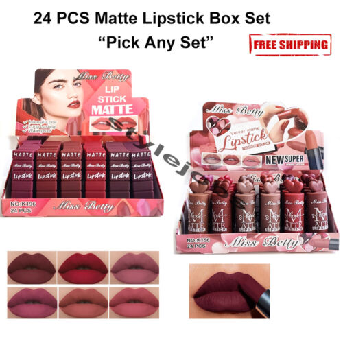 24 PCS Wholesale Bulk Display Velvet Matte Waterproof Matte Lipstick Set - Picture 1 of 7