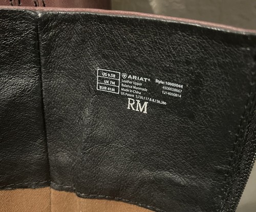 Botas de Equitación Ariat York Cuero Borgoña Negro 2 Tonos Hebilla Ecuestre 9.5B - Imagen 6 de 7
