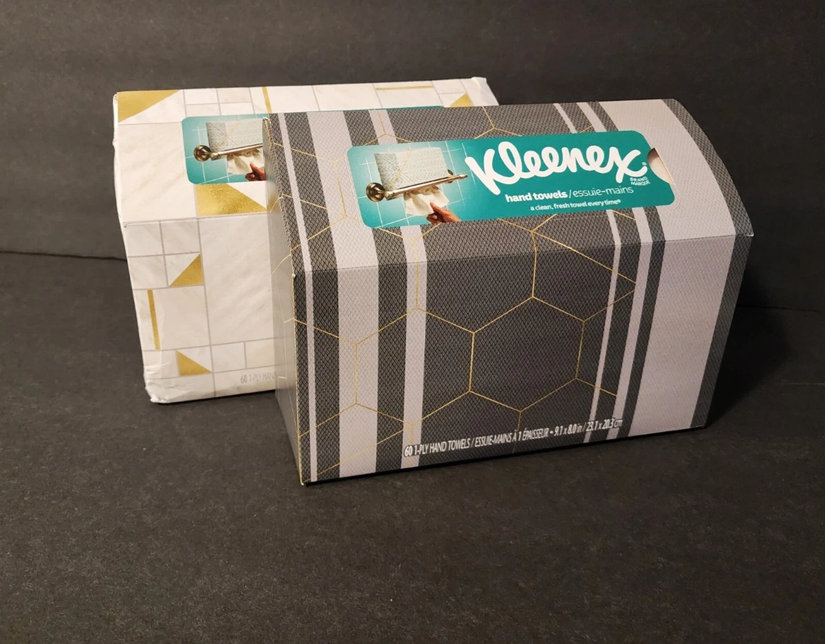 2 Boxes of Kleenex Disposable Hand Towels 60 Count Each Box