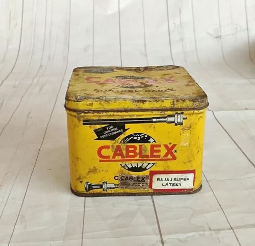 Rare Vintage Old Litho Print Cablex Control Cables Ad Tin Box Collectible India - Picture 1 of 20