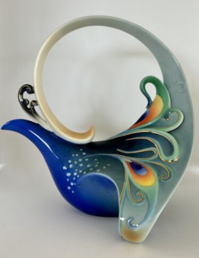 Franz Porcelain Peacock Teapot with Lid Kathy Ireland Collection eBay