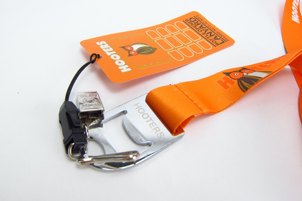 Hooters Bottle Opener with Lanyard and Two Clasps Orange NEW | eBay